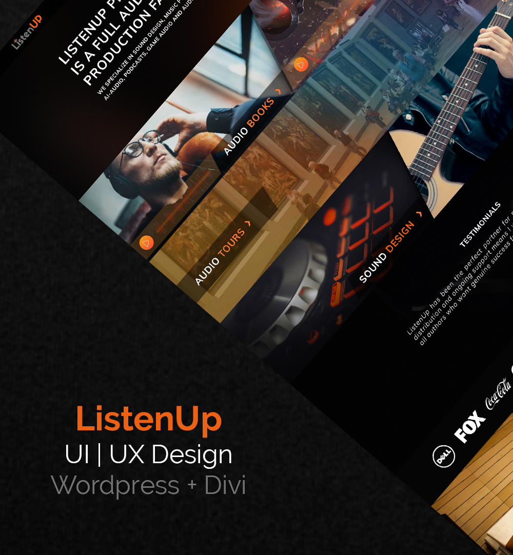 Listen Up - UI | UX Design + Wordpress + Divi